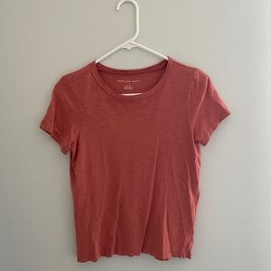 Coral american eagle crop tee